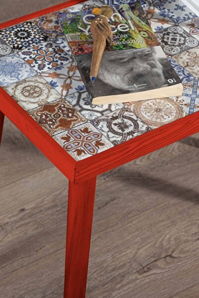 Resmo Esperanza Sehpa 62x32cm Doğal Masif Seramik Zigon Yan Sehpa Salon Mobilya