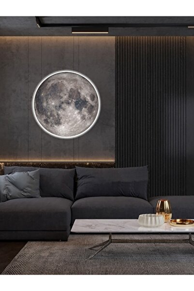 Gökyüzü Panel Moon,led Aplik,30cm Çap Led 25watt, Modern,duvar Aplik,led, Yatak Odası Aplik,yatak Başı Aplik, New