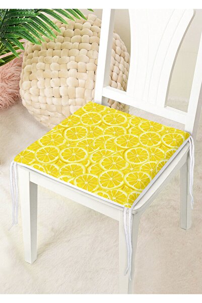 Nish & Royal Limon Konseptli Özel Tasarım 3d Dekoratif Fermuarlı Sandalye Min...