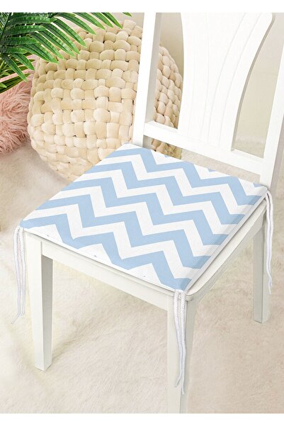 Nish & Royal Modern Zigzag Patterned Digital Printed Zippered Chair Cushion