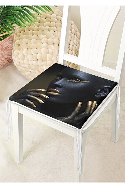 Nish & Royal Pernă de scaun decorativă cu fermoar pentru femei African Gold