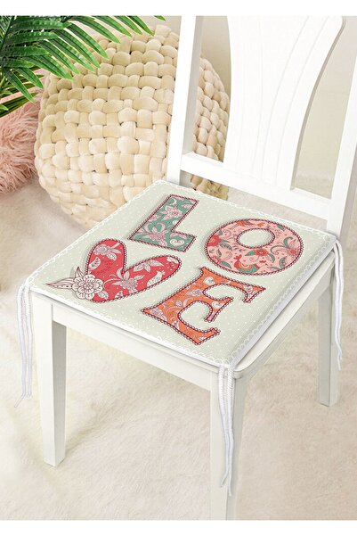 Nish & Royal Love Themed Digital Printed Decorative Zippered Chair Cushion