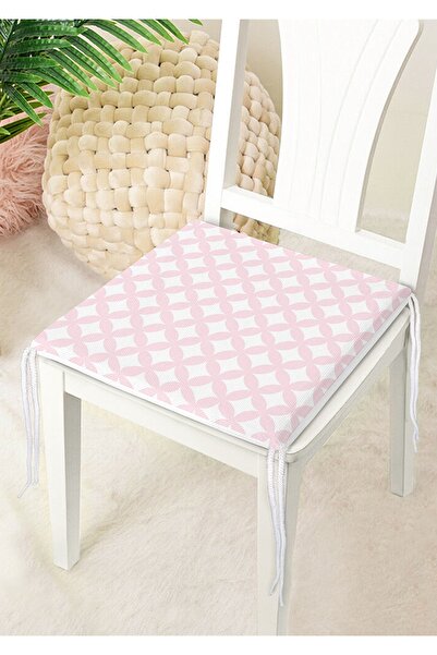Nish & Royal Pernă de scaun decorativă cu fermoar, circulară, geometrică, imp...