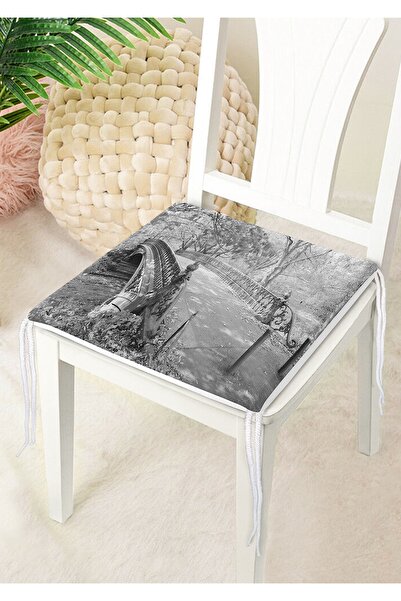 Nish & Royal Black and White Bridge Patterned Digital Printed Modern Zippered...