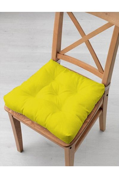 Karasi 6-Piece Combination Fluffy Square Chair Cushion 40×40 Yellow-khaki