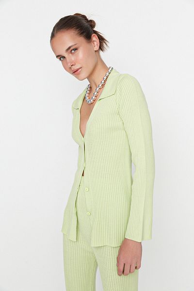 Trendyol Collection Mint Basic Polo gallér kötöttáru felső és alsó készlet TWOAW23AU00007