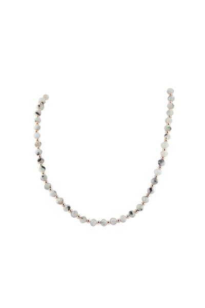 Deniz Doğal Taş قلادة من الحجر الطبيعي المعتمد من حجر القمر والهيماتيت (الأحج...