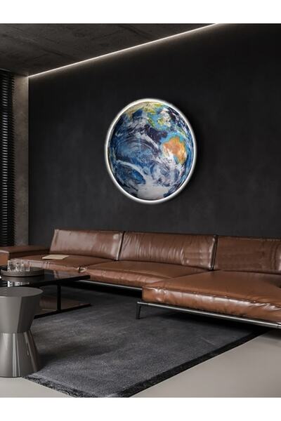 Gökyüzü Panel Led Aplik 30cm Çap Led 25wat, Duvar Ay Tablosu Moder Led Aplik Yenı Model Avıze