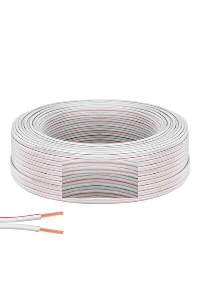 YILTECH 20 Metre Hoparlör Kablosu Kordon Kablo 2x1.5 Beyaz Ses Kablosu