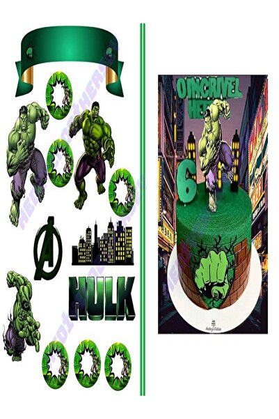hediyehobihersey Hulk Yenilebilir Baskı, Pasta Ve Kurabiye Baskısı, Yenilebil...
