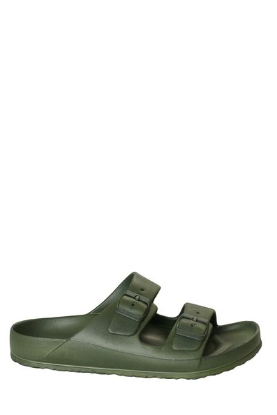 AC&Co / Altınyıldız Classics Ανδρικές παντόφλες πόρπης με διπλό λουράκι χακί