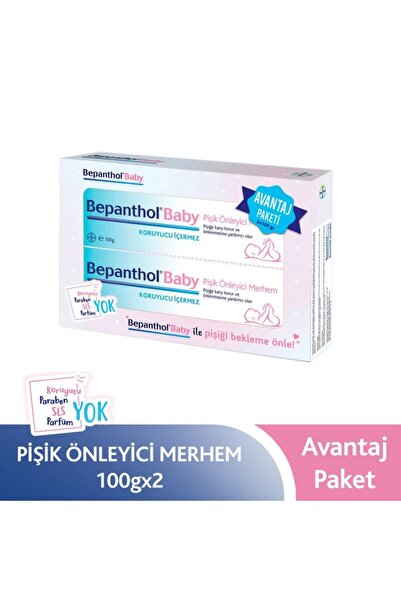 Bepanthol Baby Pişik Önleyici Nemlendirici Ve Koroyucu Merhem 2x100 gr Combo ...