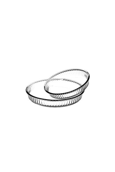 Paşabahçe Set of 2 Round Pyrex Oven Trays