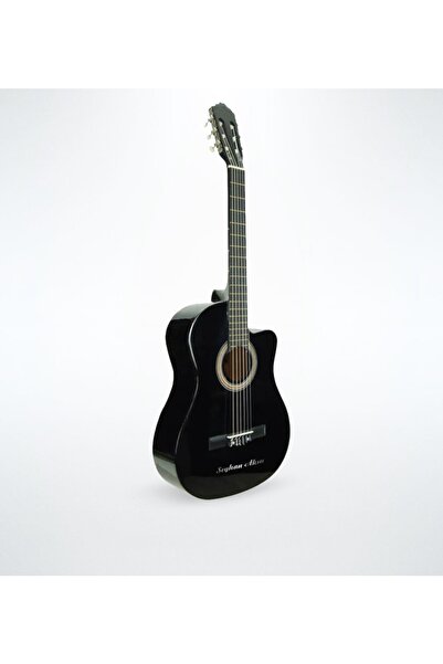 Bk Gift Kişiye Özel Madrid Tam Boy Siyah Klasik Gitar