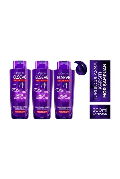 ELSEVE L'oréal Paris Turunculaşma Karşıtı Mor Şampuan 200ml X 3