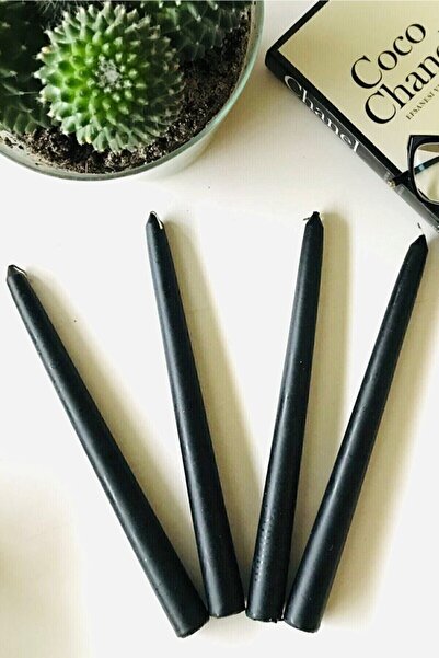 Capellas Candle 4'lü Siyah El Yapımı Handmade Şamdan Kokulu Mum