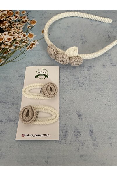 NATURA DESİGN Model de trandafir cu coroană din plasă - Set de 2 catarame cu ...