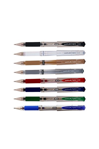 UNİ-BALL مجموعة أقلام التوقيع Um-153 Signo Broad 1.0 مكونة من 8 قطع بجميع الألوان