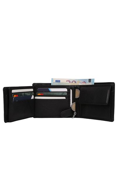Legend Leather Μαύρο ανδρικό πορτοφόλι 1506 από γνήσιο δέρμα
