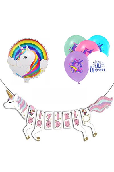parti sürprizi Set de baloane în formă de unicorn La mulți ani