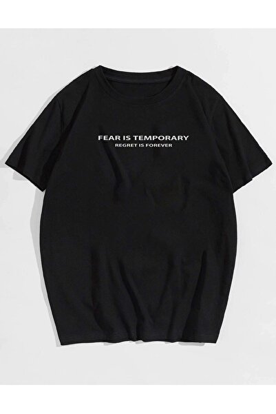 Deocept Tricou oversize unisex negru cu imprimeu Regret