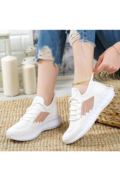 Herayakkabi Unisex Beyaz Siyah Ultra Hafif Triko Spor Ayakkabı Sneaker Siyah ...