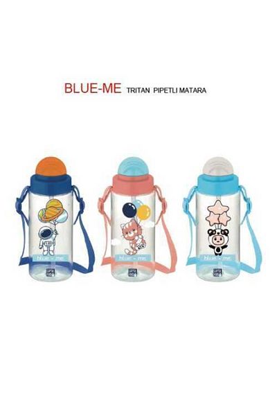 Gıpta Blue-me Tritan Patterned Water Bottle with Straw 500 Cc (Piece Price, Mixed Color and Model)