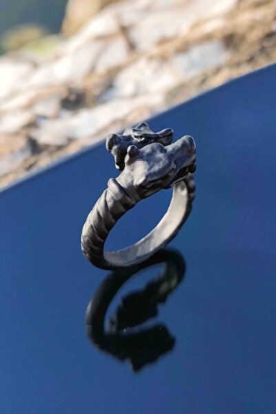 TREND COLLECTİON أسود غير لامع برأسين بيتبول نموذج حلقة قابلة للتعديل