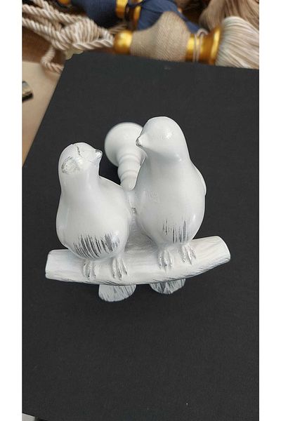 Doğukan perde aksesuarları 2-Piece Bird White to Silver Polyester Renso (1 PC)