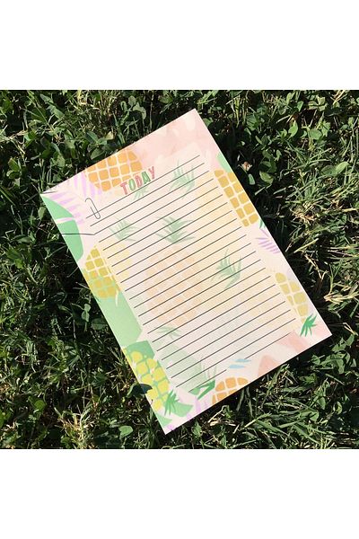 YeşilStationery Pineapple Patterned Note Paper