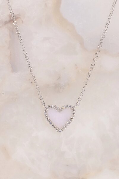 Crystal Diamond Zirconia Işıklı Kolye Kutusunda Kalp Kolye