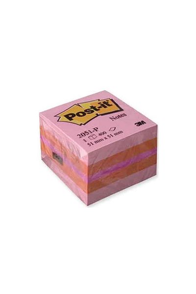 3M 400 Sheets Pink Cube - 52X52 Mm, Mini Shades 2051-P