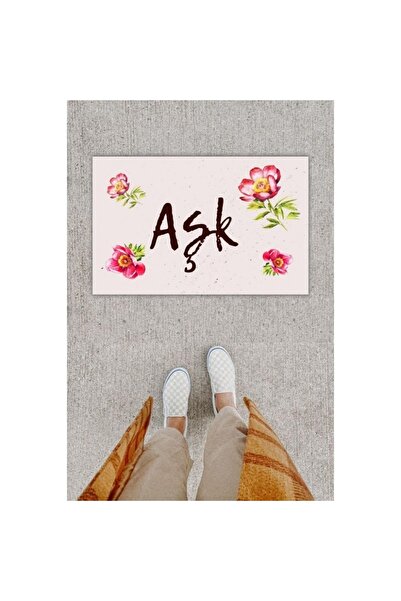 Dormot Home Covoraș de ușă cu imprimare digitală decorativă cu flori crem