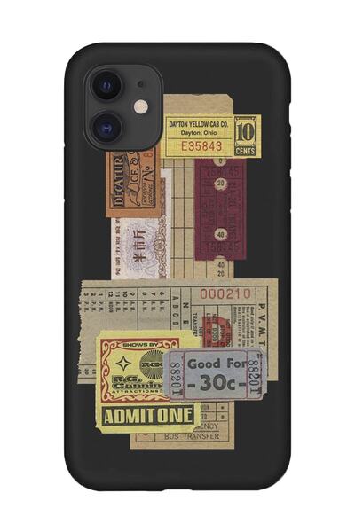 shoptocase حافظة هاتف متوافقة مع iPhone 11 بتصميم طوابع التذاكر