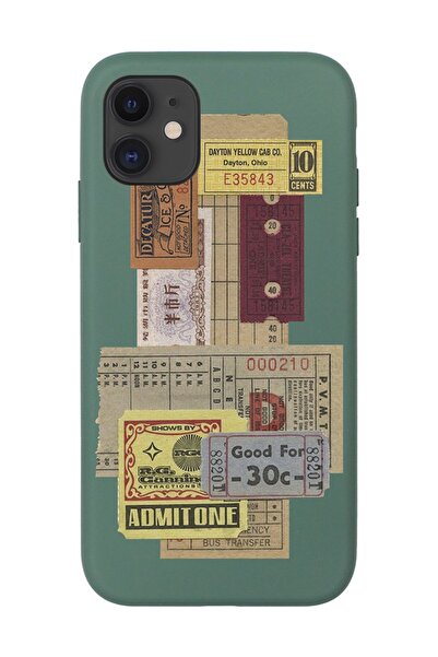 Launch Phone Case with Iphone 11 Compatible Stamp Ticket Design