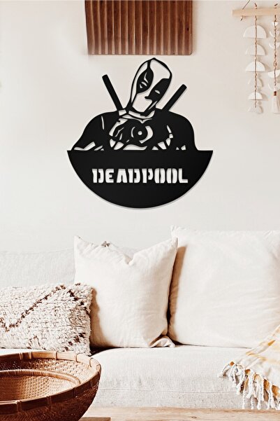 AHWALL Tablou decorativ din lemn cu tematică Deadpool