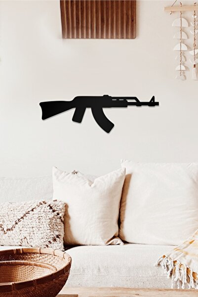 AHWALL Tablou decorativ din lemn cu tematică Ak47