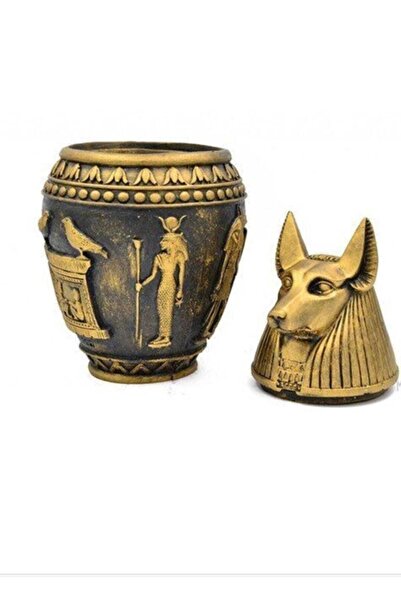 Genel Markalar Antik Mısır Tanrısı Anubis Kapaklı Kutu Biblo Dekoratif Hediye...