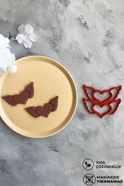 CESTOPİENO Double Wing Heart Dough Shaper / Cookie Mold