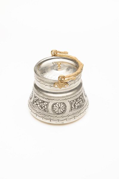 DMT COPPER HOME Dmt Gaziantep Copper Hand Embroidered Yogurt Copper [sale] Fermenting Container & Spice Container Inner Volume:0,250ml