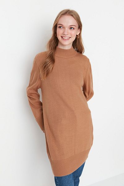 Trendyol Modest Sweater - Brown - Regular fit