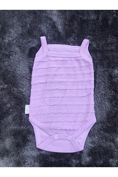 Nayinom Tanem Bebe Kız Bebek Fırfırlı Pamuklu Ip Askılı Çıtçıtlı Zıbın Bady