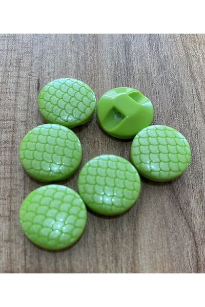 Öztürk Honeycomb Patterned Polyester Baby Button 1.5cm Pack of 6. Pistachio Green.