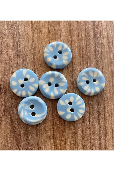 Öztürk Spotted Polyester Baby Button 1.5cm Pack of 6