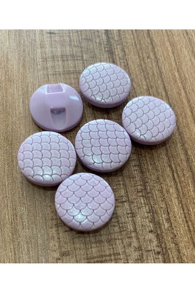 Öztürk Lilac Honeycomb Patterned Polyester Baby Button - 1.5cm, Pack of 6
