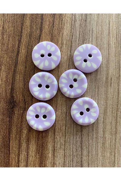 Öztürk Spotted Polyester Baby Button 1.5cm Pack of 6