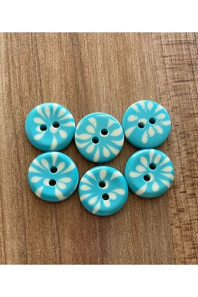 Öztürk Spotted Polyester Baby Button 1.5cm Pack of 6