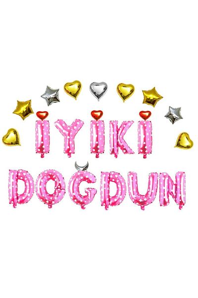 Bkmc Happy Birthday Pink Set Balloon with Heart