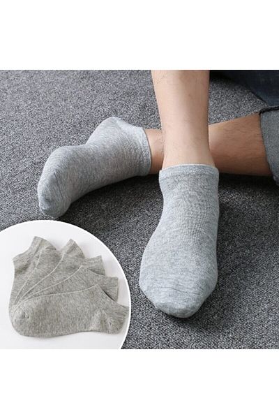 Gezen Çorap Сиви памучни удобни чорапи до глезена, чифт от 10 броя - Sck08