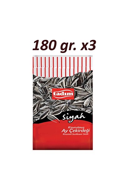 Tadım Kavrulmuş Taze Siyah Çekirdek Bol Tuzlu, Tuzsuz Karma Paket (180 Gr.) 3'er Adet Yeni Mahsul